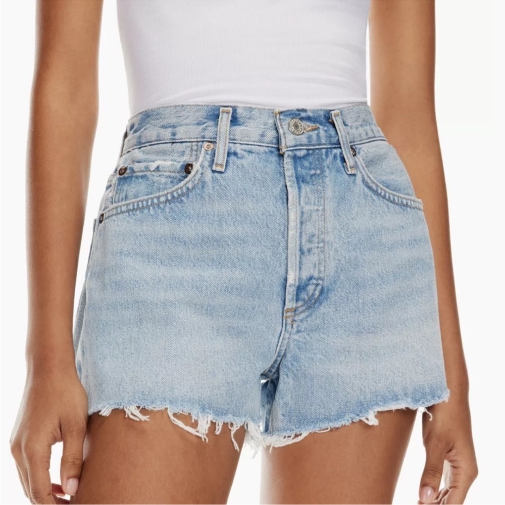 Agolde Light Blue Jean Shorts